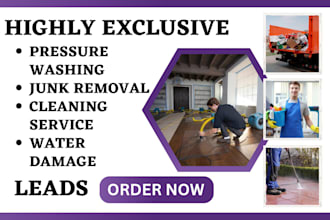 generate pressure washing leads junk removal cleaning service water damage leads