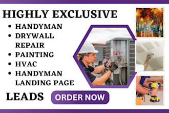 generate handyman drywall repair painting hvac leads handyman landing page