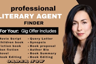 find you active literary agent, write query letter, book summary, author bio