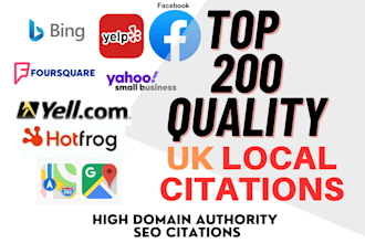 add your business on top 200 quality UK local SEO citations