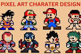 do pixel art sprite sheet, pixel animation, 2d game sprite, character design