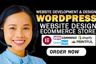 build wordpress woocommerce elementor pro shopify ecommerce printful printify