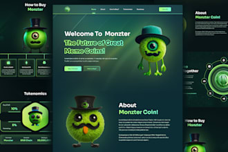 design crypto website, nft, token meme coin website or landing page using figma