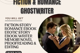 write appealing fiction story, as romance ghostwriter ebook writer, memoir novel
