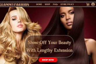 design hair extension shopify store hair dropshipping hair banner spa store