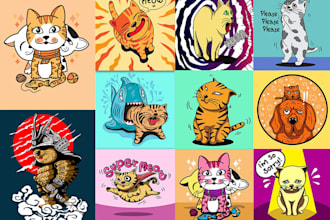 create an adorable cartoon portrait of your beloved cat