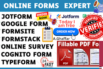 create professional online forms and surveys, jotform, typeform, and google form