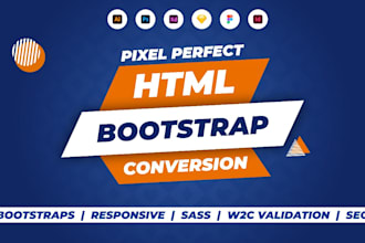 convert figma to html, xd to html css, psd to html responsive bootstrap 5