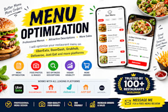 optimize fix your restaurant menu on ubereats, doordash, grubhub and deliveroo