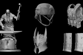 do 3d cosplay props, helmet, mask, game asset, 3d toy, figurines for 3d printing