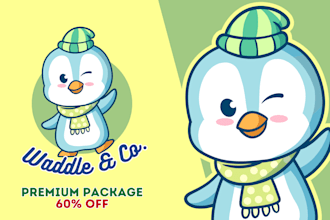create cute cartoon mascot logo, chibi animal for business