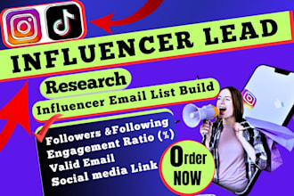 collect the best instagram influencer tiktok influencer podcast email lead list