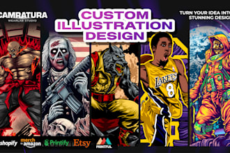 create illustration artwork designs for your brand, campaign