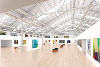 do 3d art gallery, 3d art museum gallery, 3d exhibition and renovation