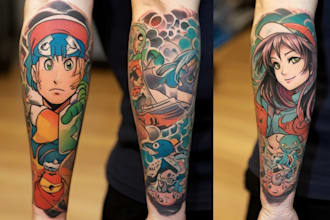 make your dream anime, manga tattoo design