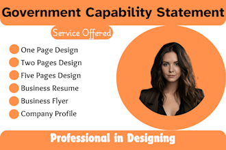 write and design government contract capability statement, federal resume