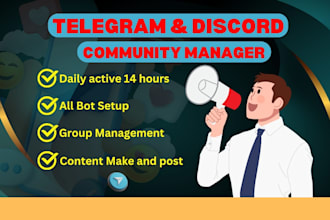 be your telegram community manager for crypto project