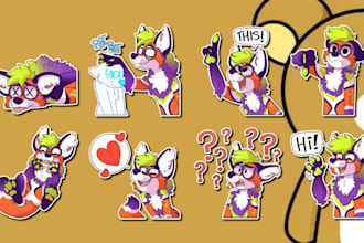 draw furry telegram sticker fursona animated sticker emoji furry art stickers