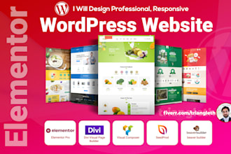 design or redesign wordpress website, elementor landing page