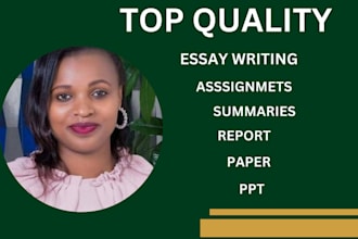 handle essay writing,  summary reports, market research, case study, ppt