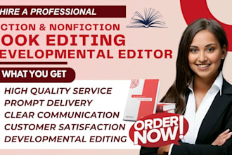substantive developmental format proofread copy line edit non fiction novel book