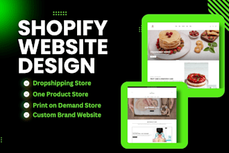 design a shopify website or branded dropshipping store and redesign