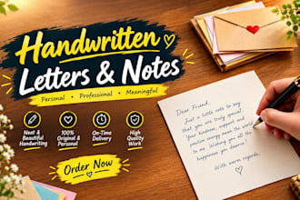 handwrite personal letters and notes in 12 hours
