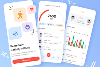 develop pedometer app, workout app, fitness app, health tracker app