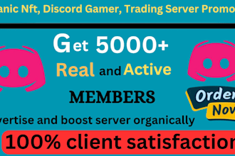 advertise, boost and grow your discord server, organic promotion to get members