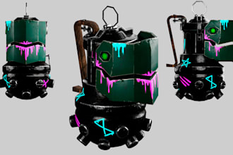 model custom 3d props, assets, vehicles, various objects in a cartoon style