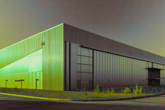 create 3d warehouse, storage facility interior and exterior