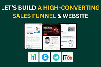 build, clone, fix kajabi, gohighlevel, thrivecart unbounce sales funnels website