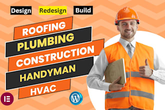 design premium construction, roofing, plumbing, handyman website