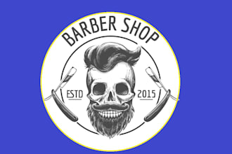 create a  professional barber shop logo design in 12 hours