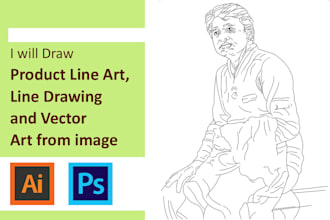 draw product line art, and vector illustration from an image