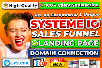 build systeme io sales funnel, systeme io landing page, connect custom domain