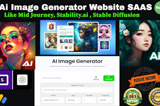 build ai image generator website saas, mid journey, stability