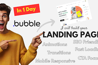 build your landing pages bubble io no code
