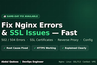 fix nginx errors, SSL certificate and server issues fast