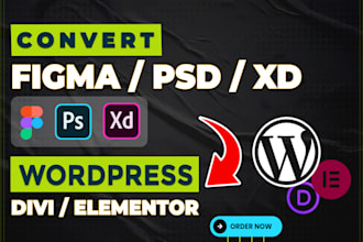 convert figma to divi, figma to elementor, psd to wordpress