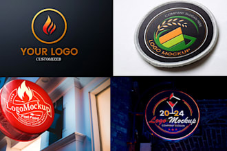 design unique logo with 3d mockup