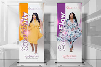 create a modern church and business retractable banner