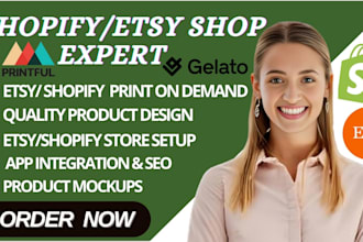 redesign shopify etsy print on demand hyperlinked planner printful shopify SEO