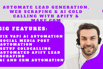 apify scraping lead generatoin made com, integromat zapier, make com vapi ai
