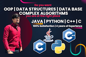 do oop in java, data structures, database in java python cpp