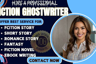 be fiction ghostwriter, ghost book writer, for your fiction story, short story