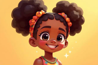 african american illustration children book kids story art with mid journey ai