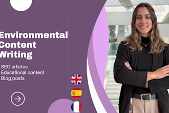 create the perfect environmental article for you and more
