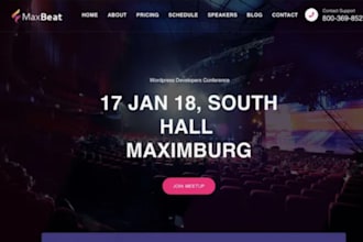 design an event website, event ticket website, booking website nd ticket website