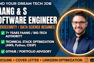 write a faang software engineering, cybersecurity, or data science resume